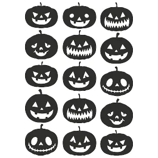 Набір вінілових наклейок – Гарбузи на Хелловін 🎃 Halloween Pumpkins