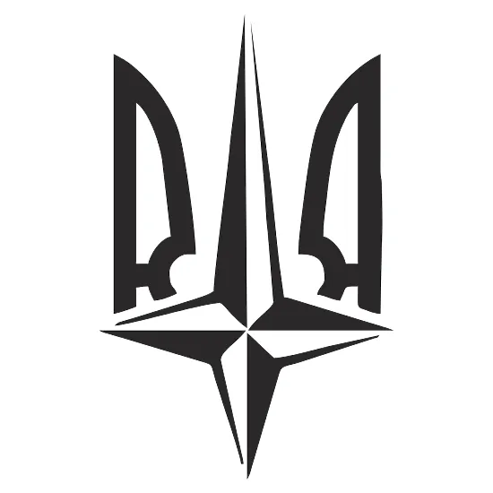 Вінілова наклейка "НАТО в хату" — Герб України + символ НАТО