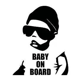 Виниловая наклейка на автомобиль Baby on Board — Ребенок в очках