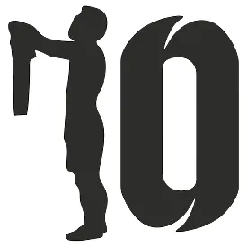 Виниловая наклейка на авто - Силуэт цифра 10 Лионель Месси