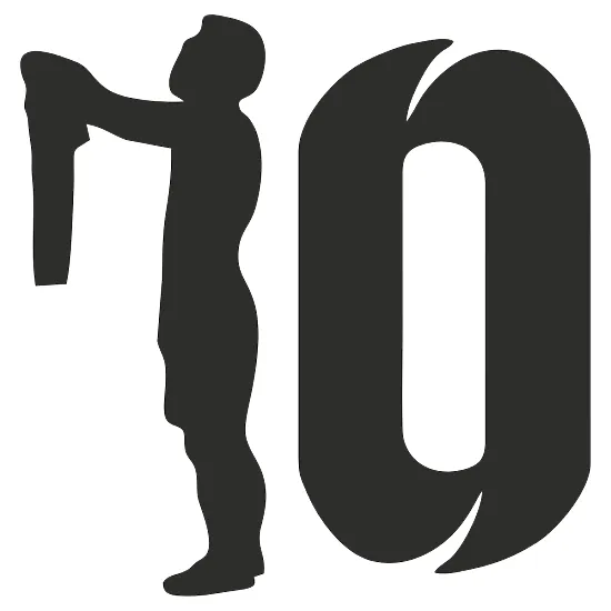 Виниловая наклейка на авто - Силуэт цифра 10 Лионель Месси