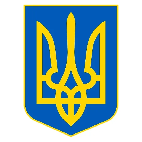 Друкована наклейка — Герб України, жовто-блакитний, для авто