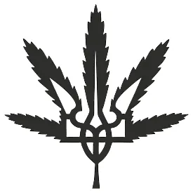 Виниловая наклейка — Тризуб Ganja Style