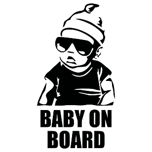 Виниловая наклейка на автомобиль — Baby on Board в очках