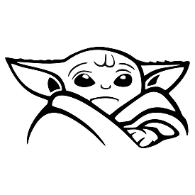 Виниловая наклейка на авто — Baby Yoda / Малыш Йода