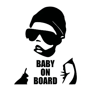 Вінілова наклейка на авто Baby on Board — Дитина в окулярах