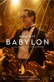 Яскравий золотий постер фільму "BABYLON" з БРЕДОМ ПІТТОМ у головній ролі