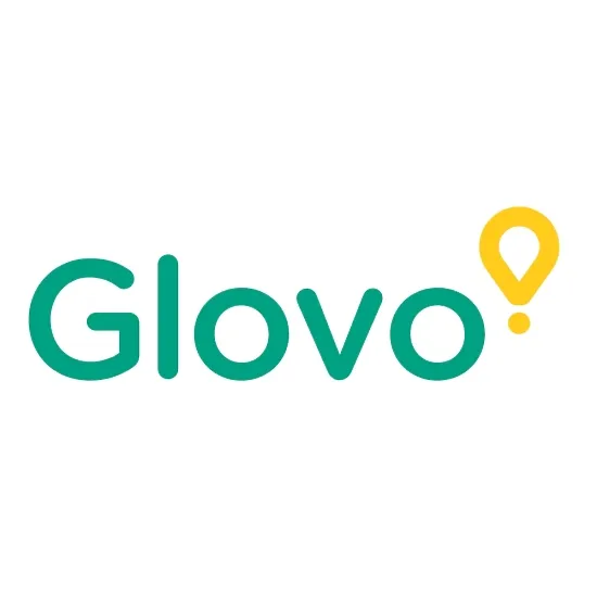 Магнитная наклейка - «Glovo», логотип, для авто курьера