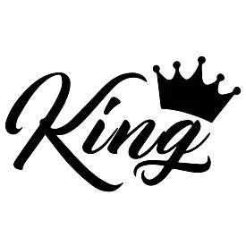 Виниловая наклейка King с короной - стильная надпись на авто