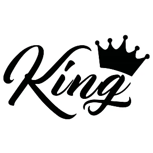 Виниловая наклейка King с короной - стильная надпись на авто