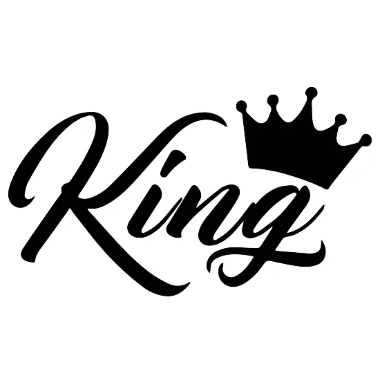 Виниловая наклейка King с короной - стильная надпись на авто