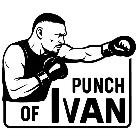 Наклейка - «Ivan Punch», фирменный удар слева от Усика, мем