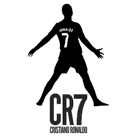Виниловая наклейка на автомобиль — Силуэт Криштиану Роналду CR7